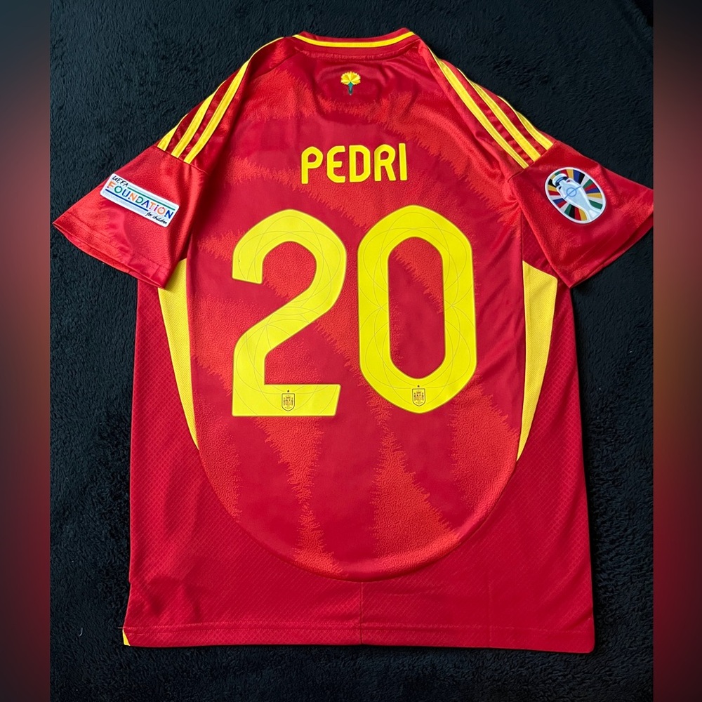 Pedri #20 Spain Jersey Home Euro 2024 Red Soccer